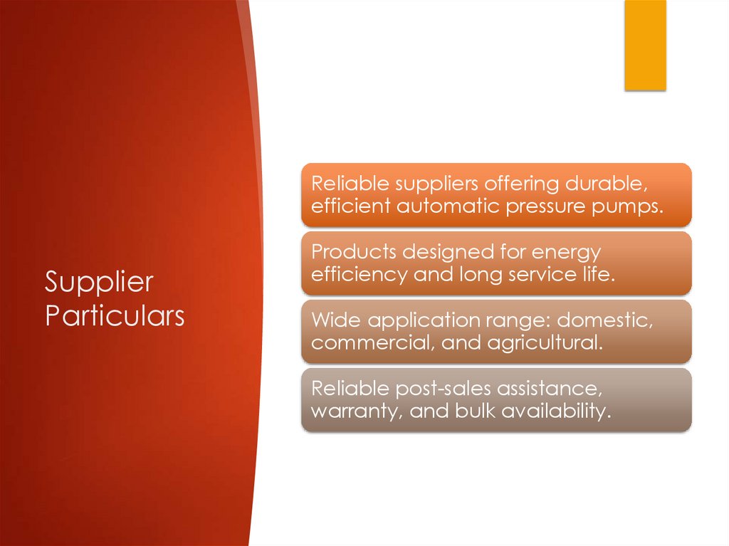 Supplier Particulars