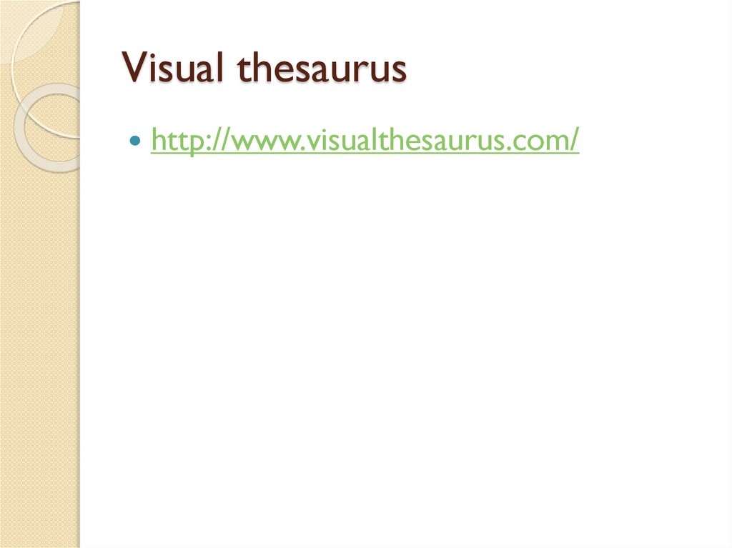 Visual thesaurus