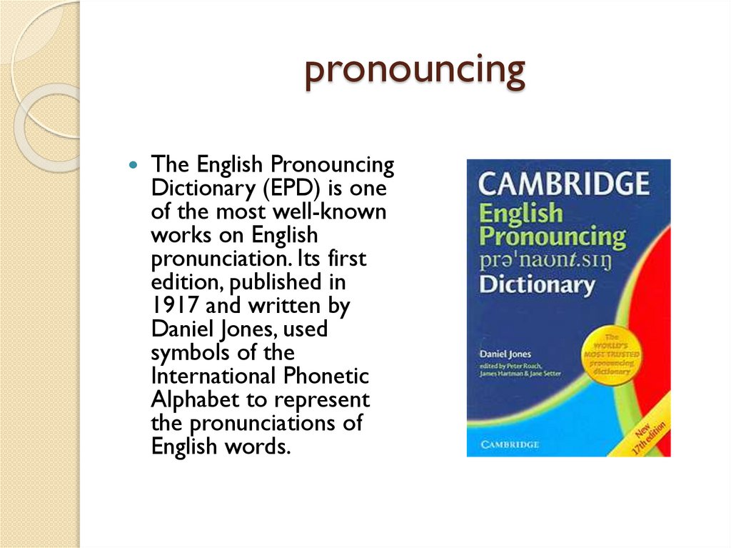 pronouncing