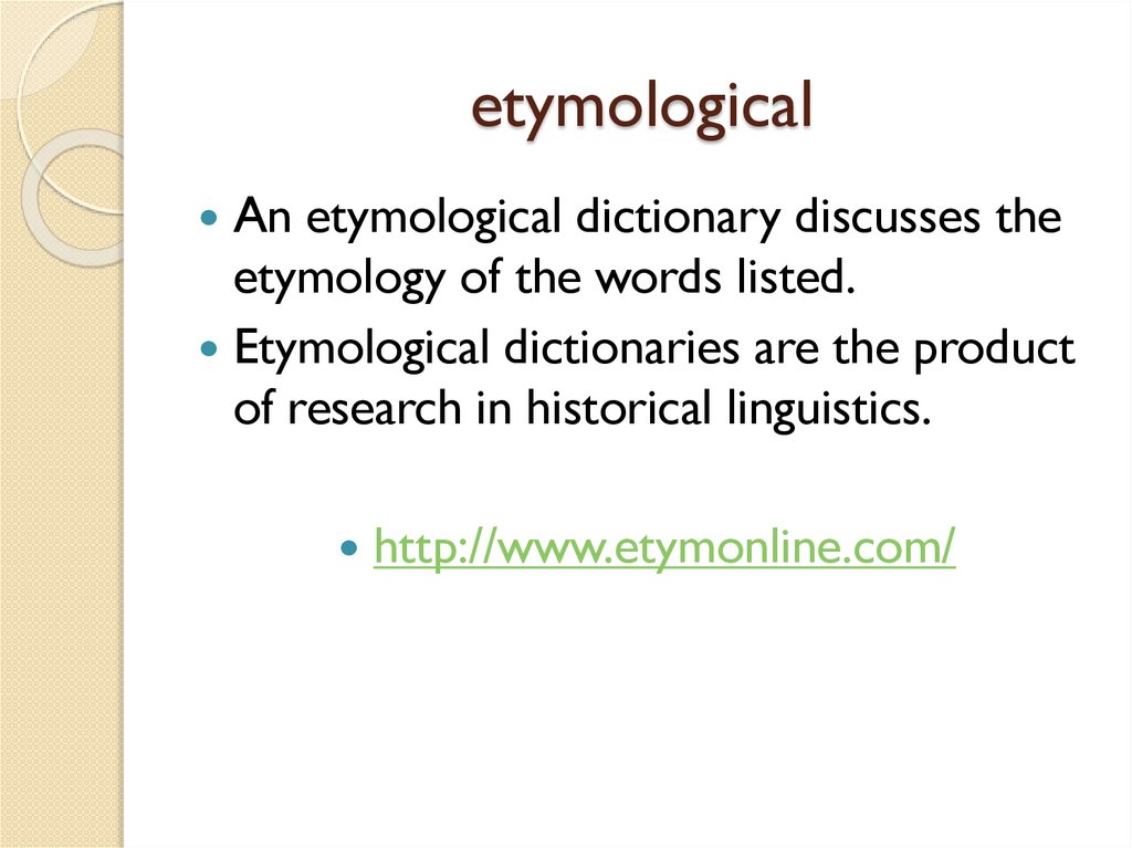 etymological