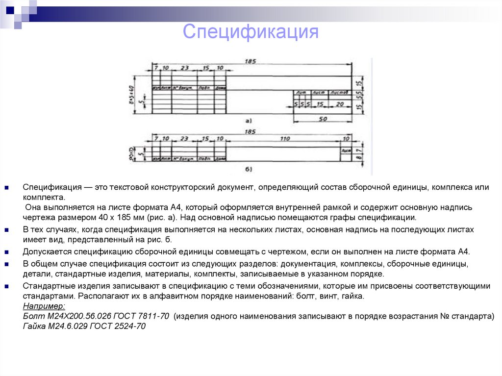 Спецификация