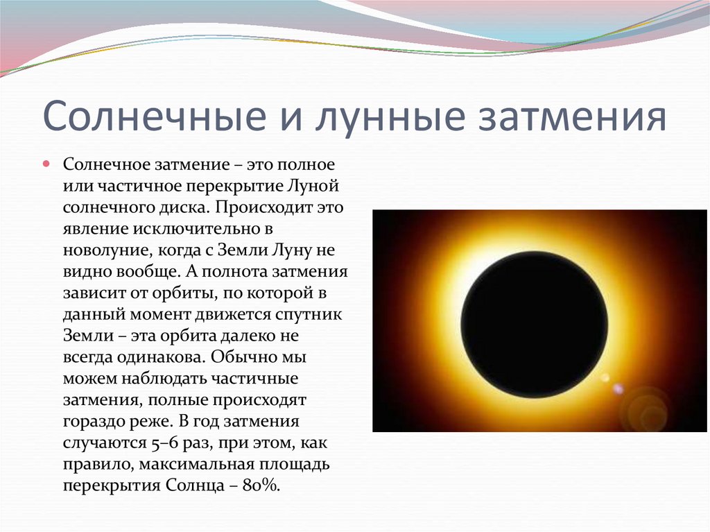 Солнечные и лунные затмения