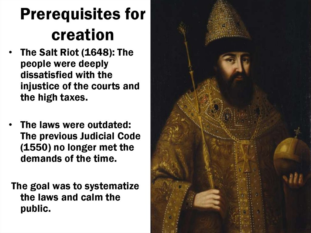 Prerequisites for creation