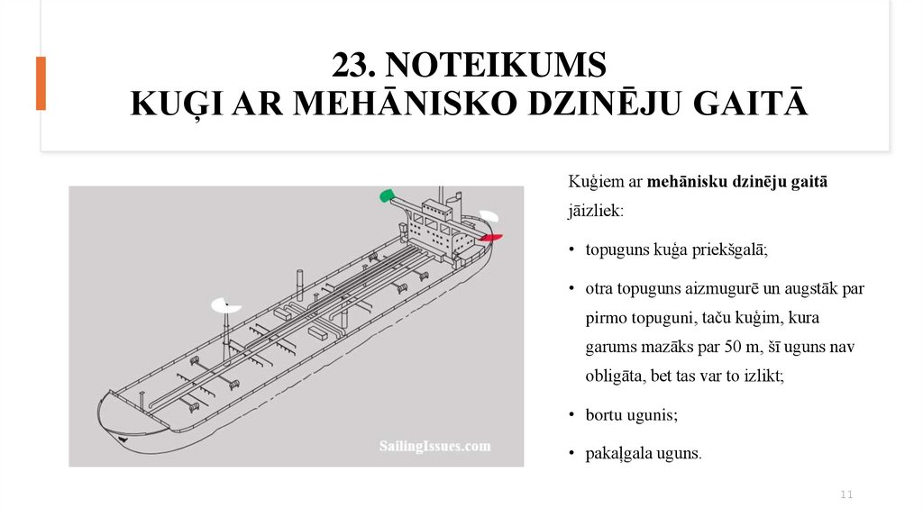23. NOTEIKUMS KUĢI AR MEHĀNISKO DZINĒJU GAITĀ