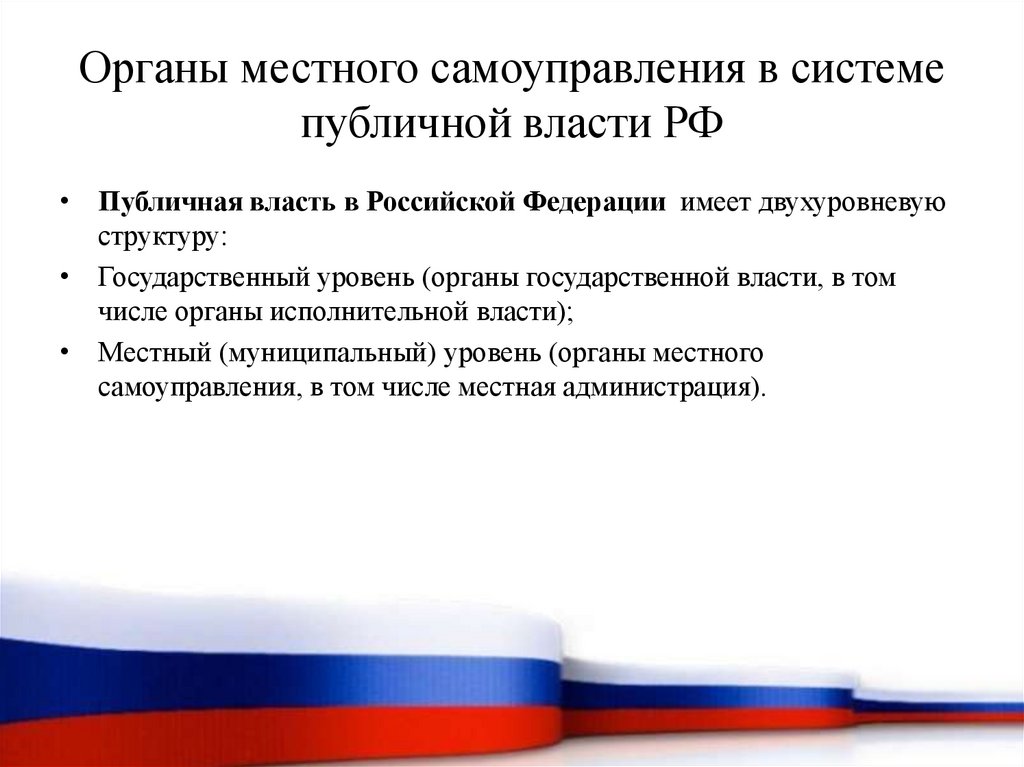 Органы местного самоуправления в системе публичной власти РФ