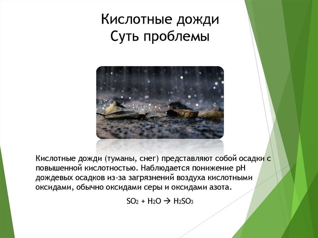 Кислотные дожди Суть проблемы