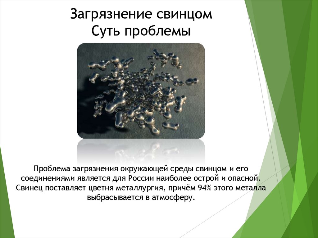 Загрязнение свинцом Суть проблемы