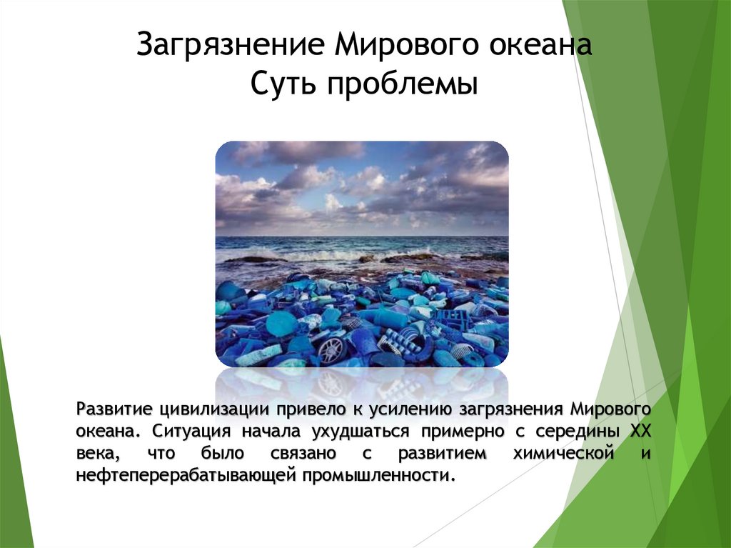 Загрязнение Мирового океана Суть проблемы