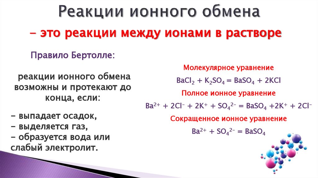 Реакции ионного обмена