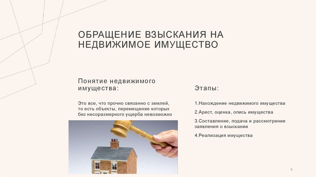 ОБРАЩЕНИЕ ВЗЫСКАНИЯ НА НЕДВИЖИМОЕ ИМУЩЕСТВО