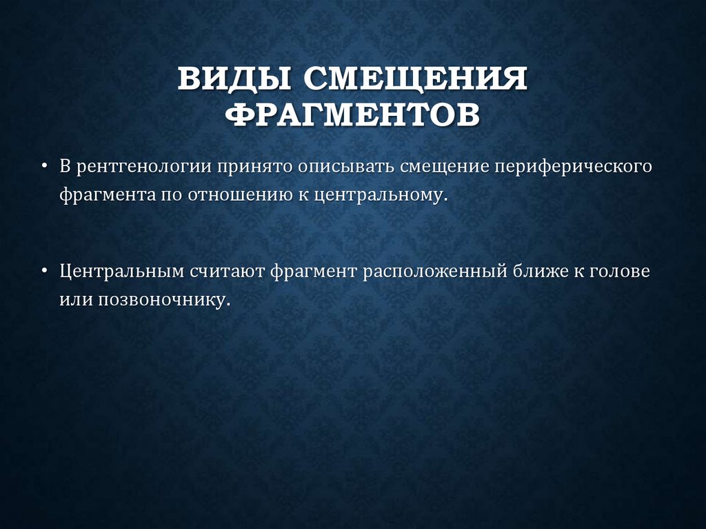 Виды смещения фрагментов