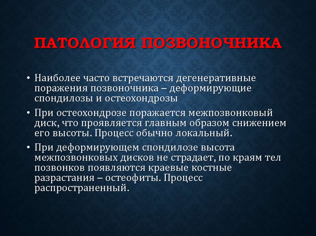 Патология позвоночника
