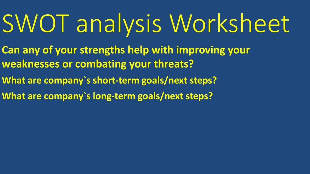 SWOT analysis Worksheet
