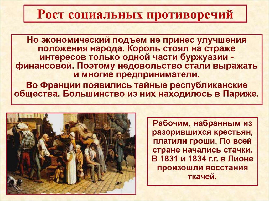 Рост социальных противоречий