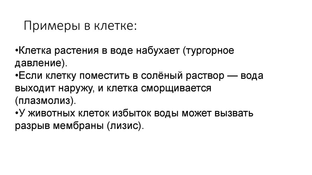 Примеры в клетке: