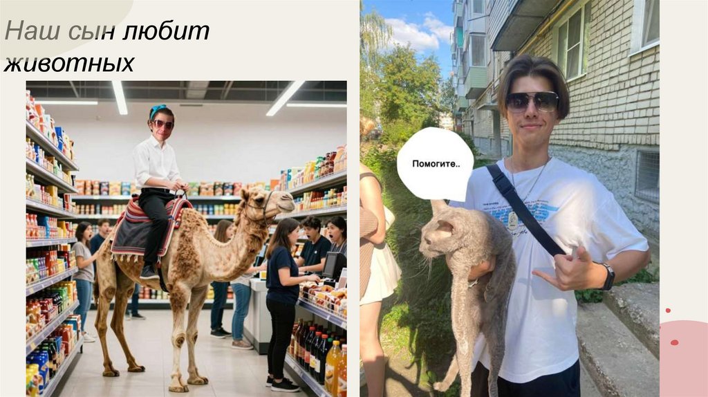 Наш сын любит животных