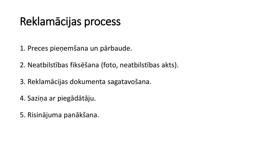 Reklamācijas process