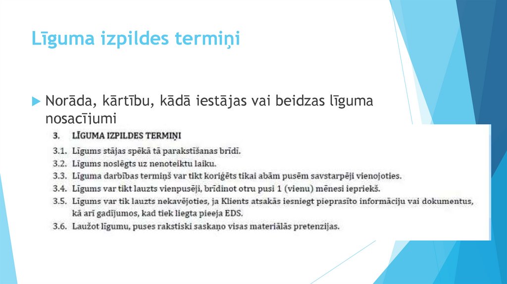 Līguma izpildes termiņi