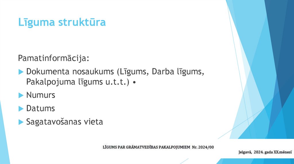 Līguma struktūra