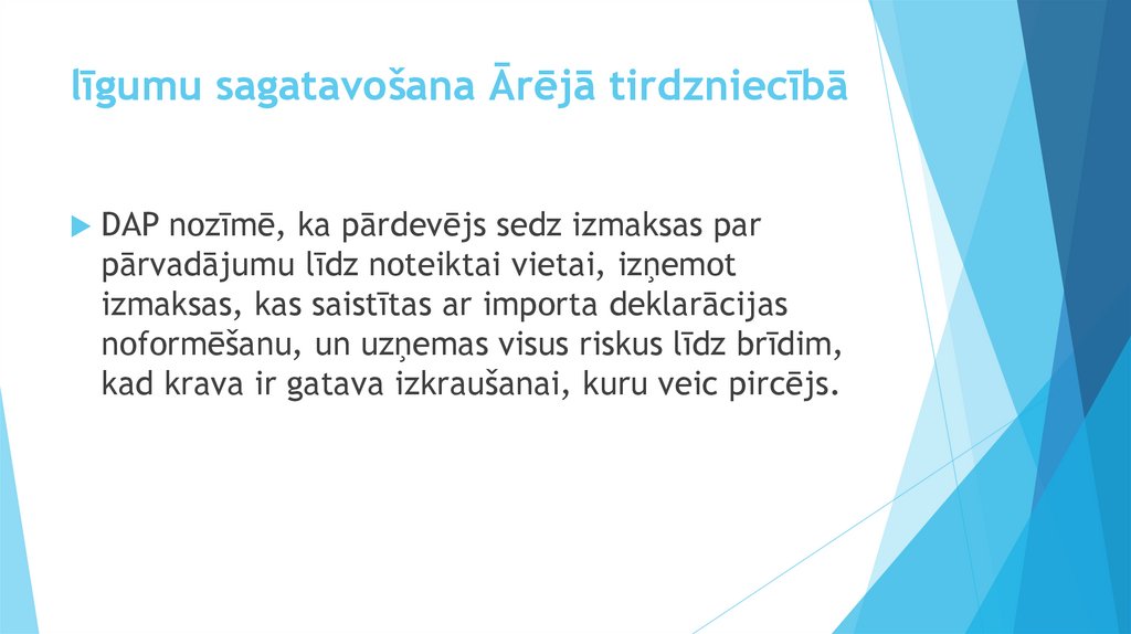 līgumu sagatavošana Ārējā tirdzniecībā