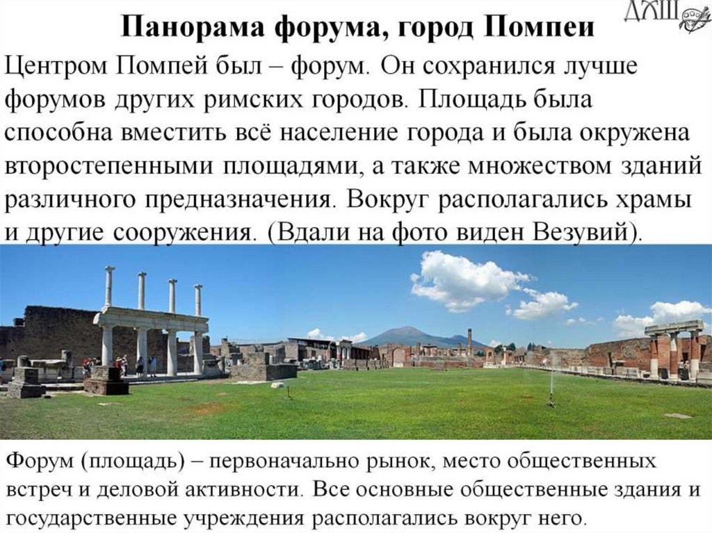 Панорама форума, город Помпеи