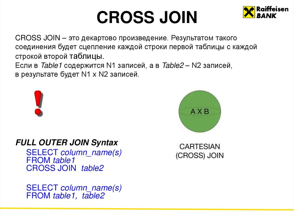 CROSS JOIN