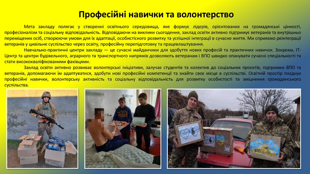 Професійні навички та волонтерство