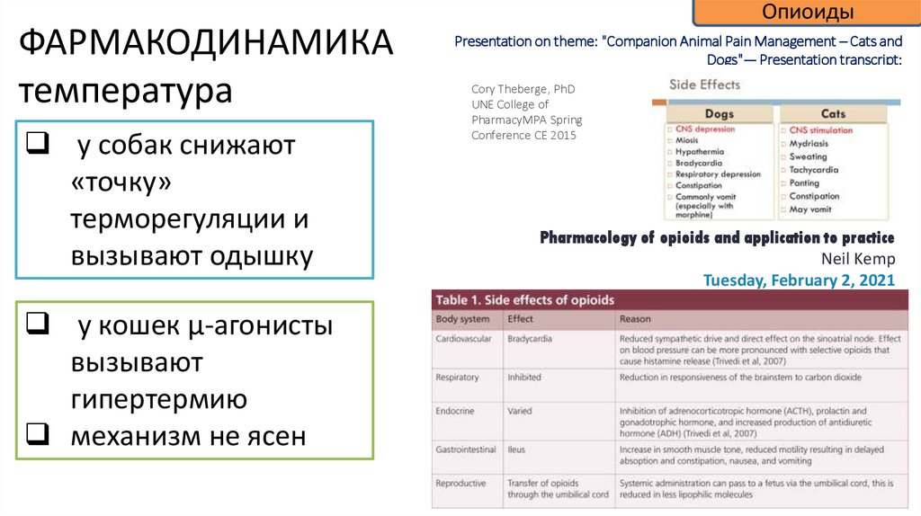 ФАРМАКОДИНАМИКА температура