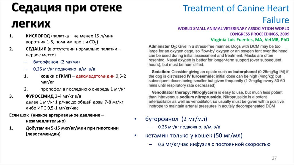 Седация при отеке легких