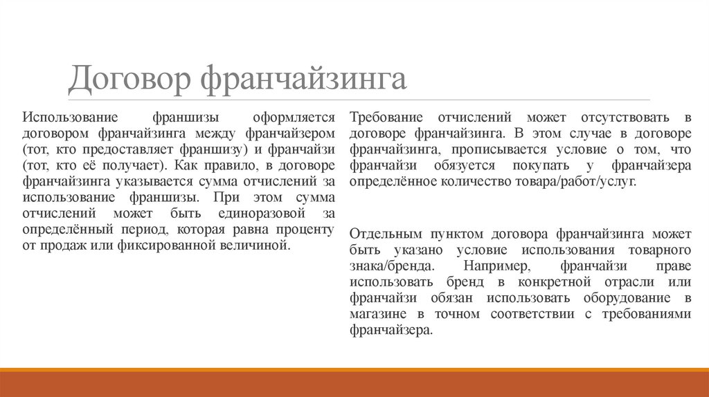 Договор франчайзинга