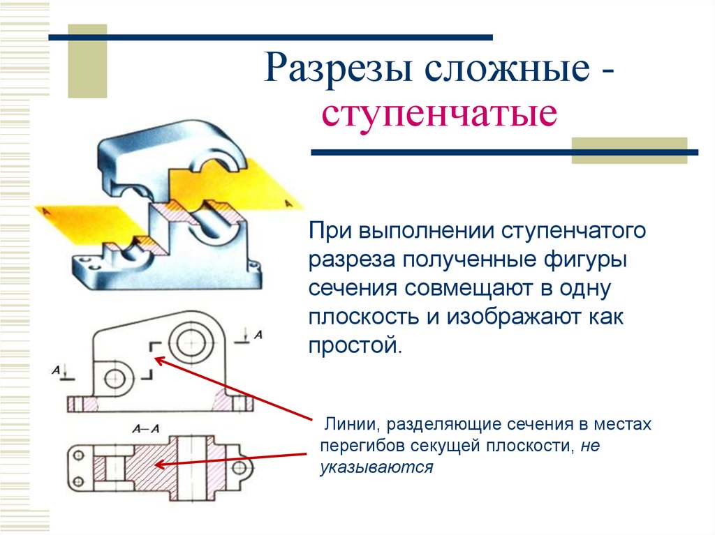 Разрезы сложные - ступенчатые