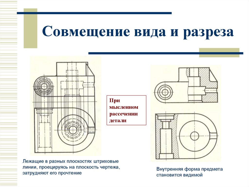 Совмещение вида и разреза