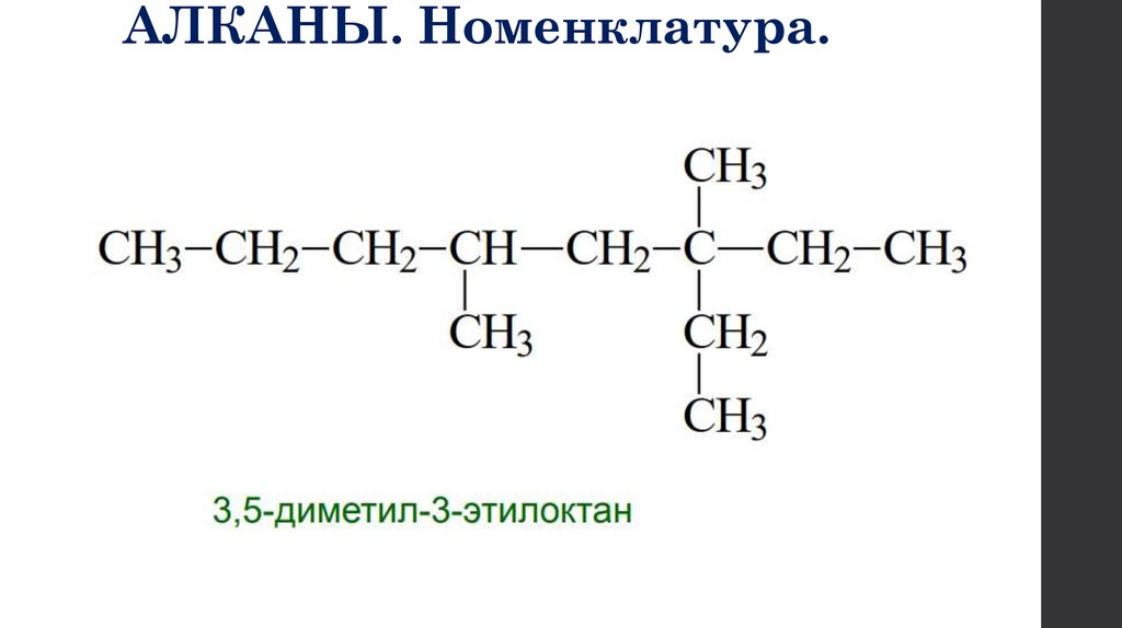 АЛКАНЫ. Номенклатура.