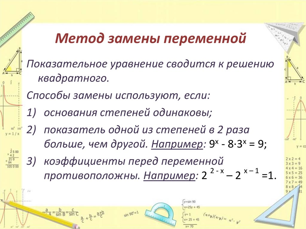 Метод замены переменной