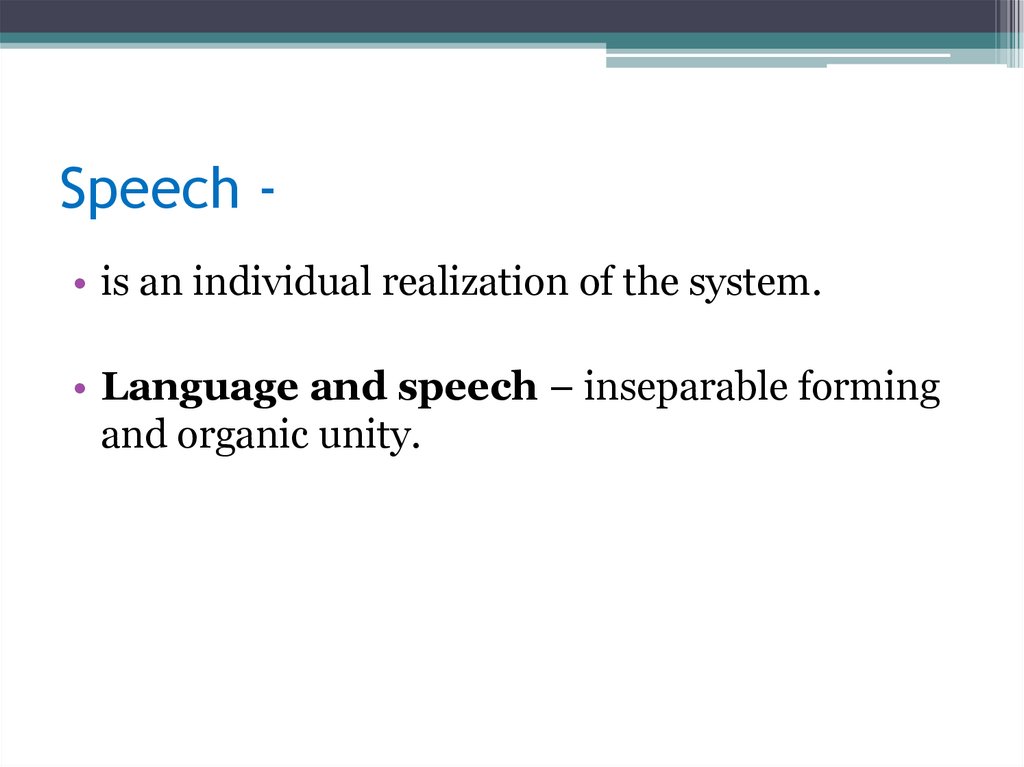 Speech -