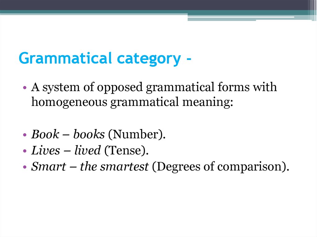 Grammatical category -
