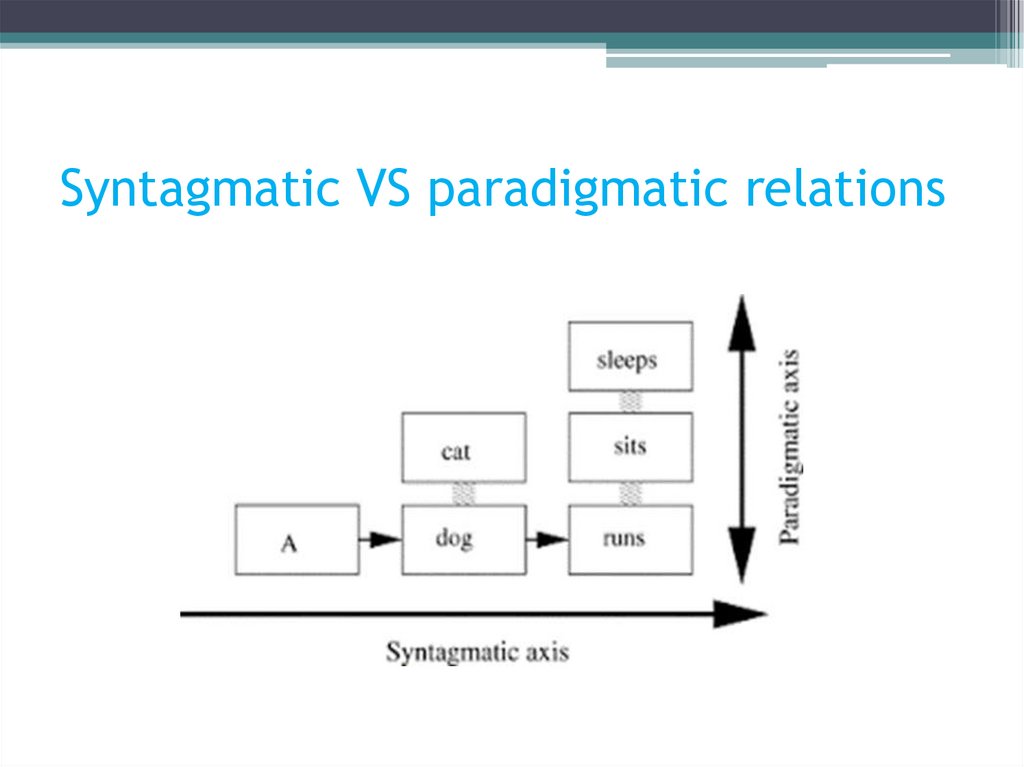 Syntagmatic VS paradigmatic relations