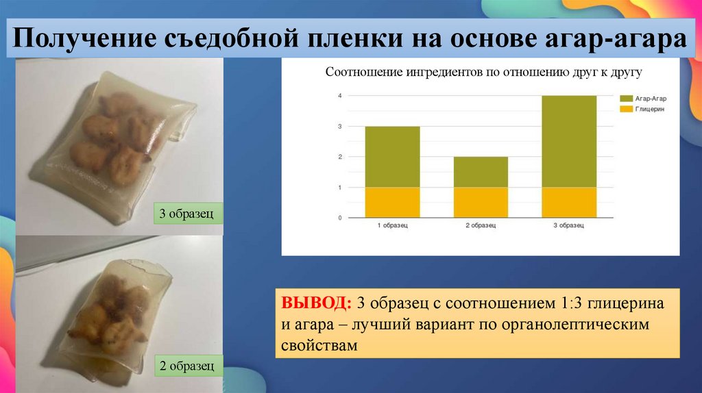 Получение съедобной пленки на основе агар-агара