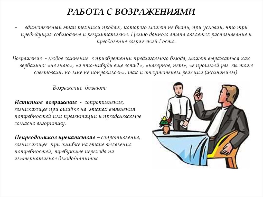 РАБОТА С ВОЗРАЖЕНИЯМИ