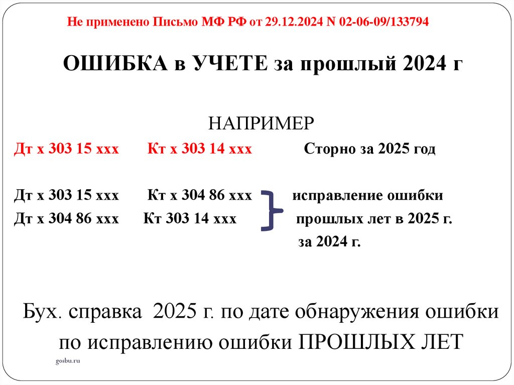 Не применено Письмо МФ РФ от 29.12.2024 N 02-06-09/133794