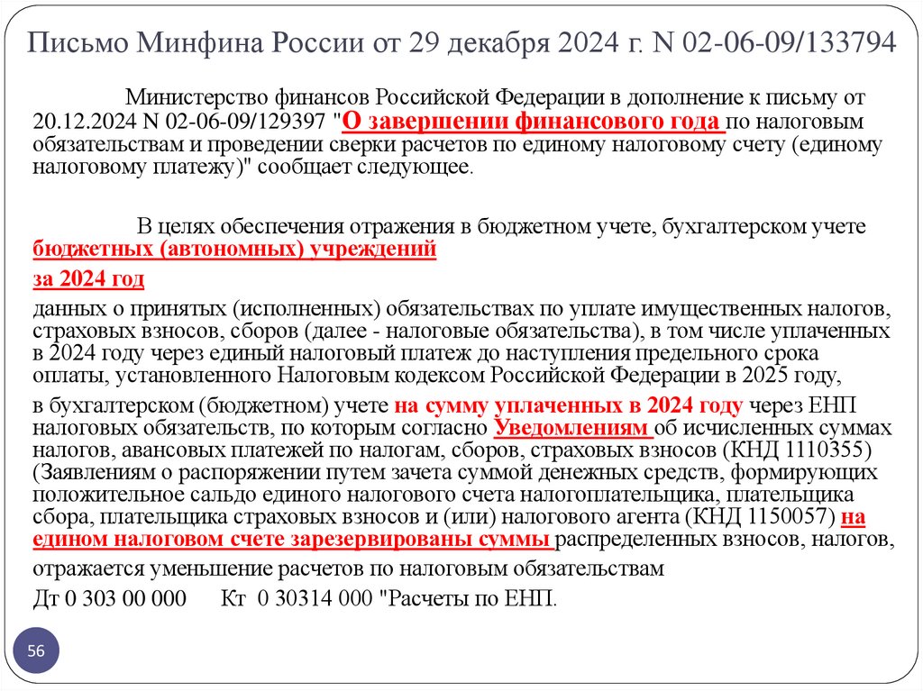 Письмо Минфина России от 29 декабря 2024 г. N 02-06-09/133794