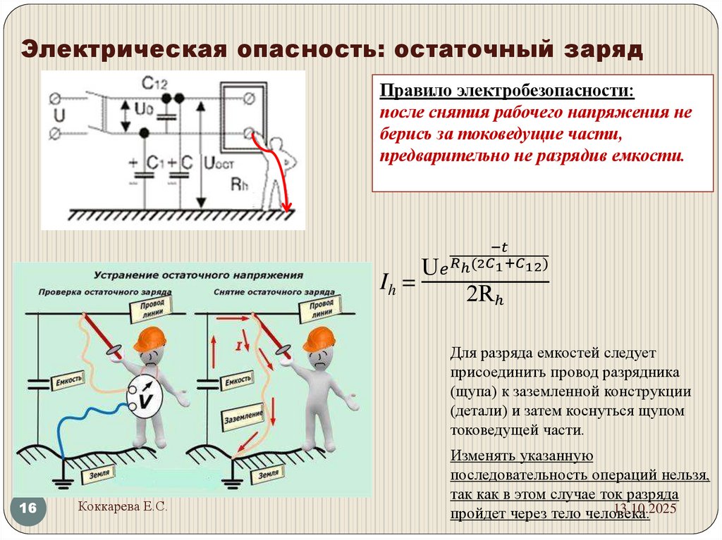 Электрическая опасность: остаточный заряд