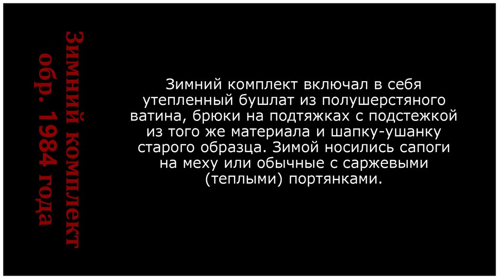 Зимний комплект обр. 1984 года