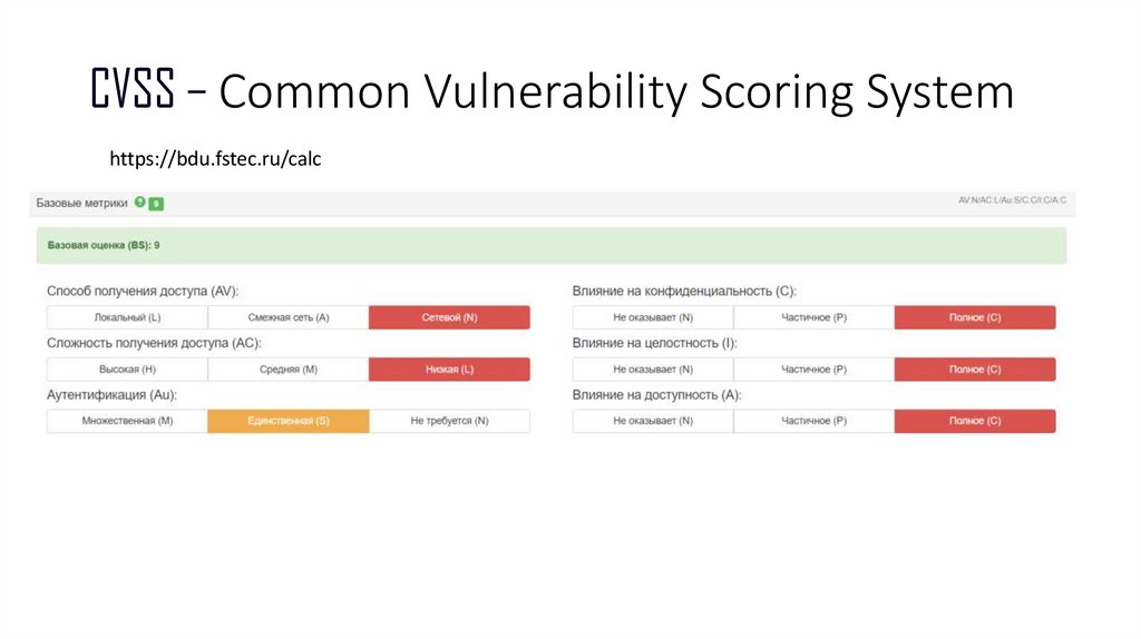 CVSS – Common Vulnerability Scoring System