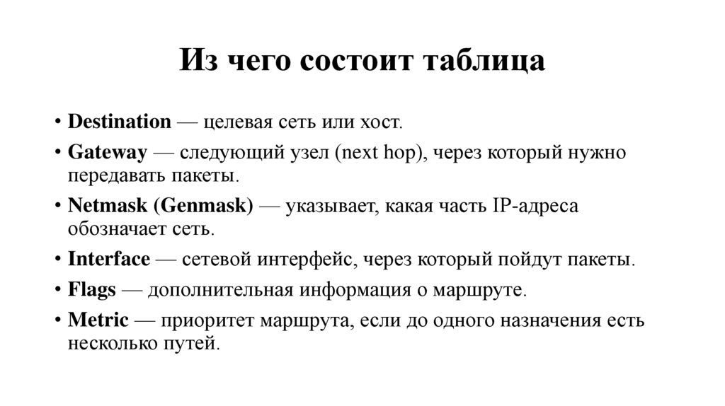 Из чего состоит таблица