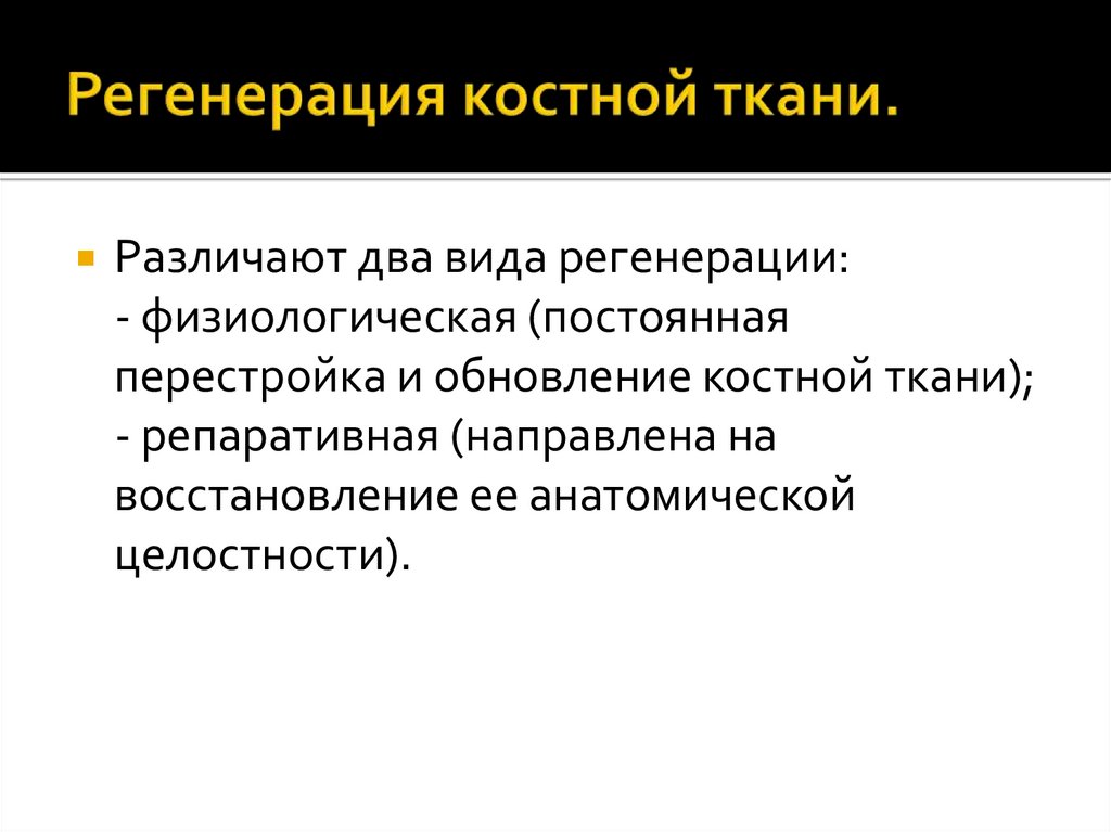 Регенерация костной ткани.