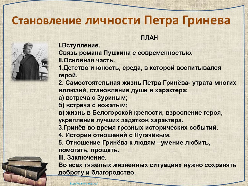 Становление личности Петра Гринева