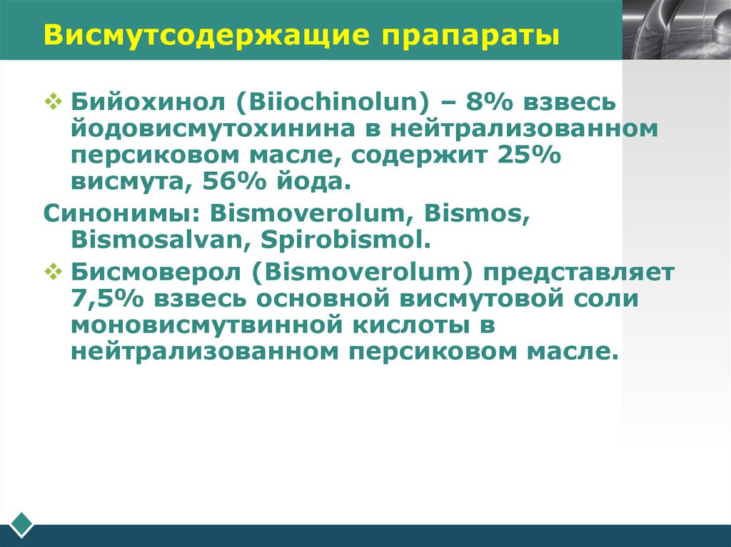 Висмутсодержащие прапараты