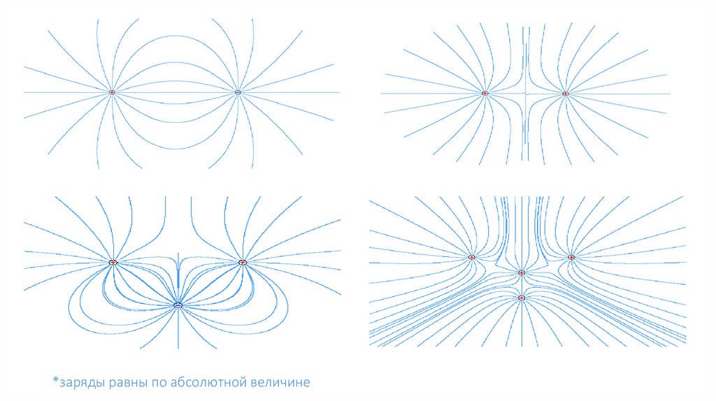 *заряды равны по абсолютной величине
