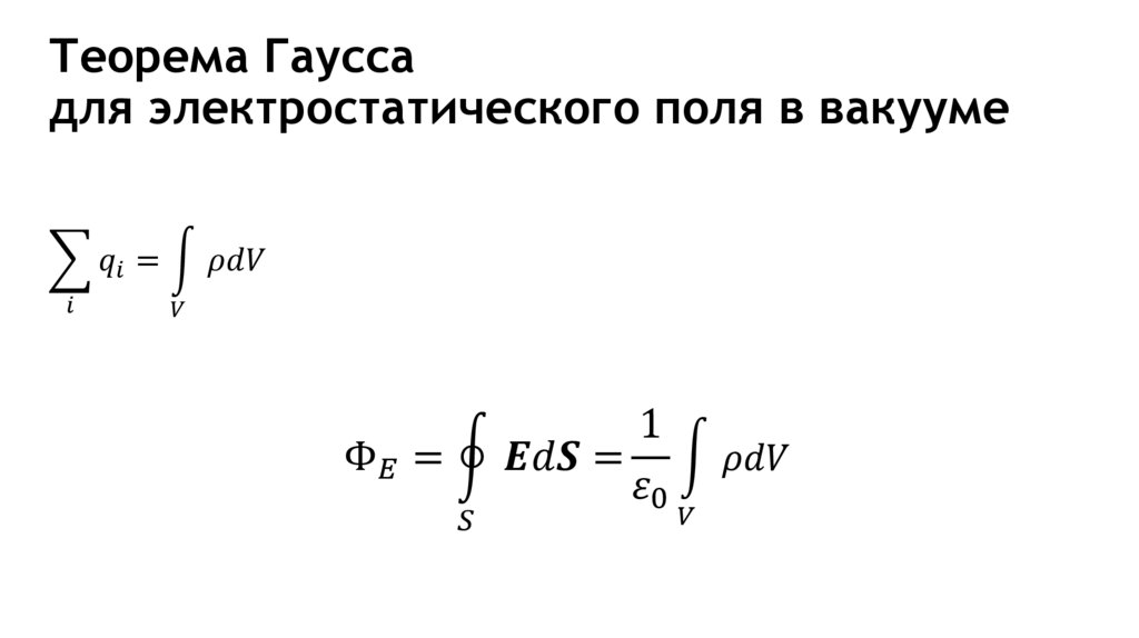 Теорема Гаусса для электростатического поля в вакууме